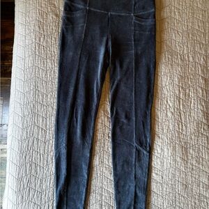 Athleta Charcoal Velour Luxe Leggings